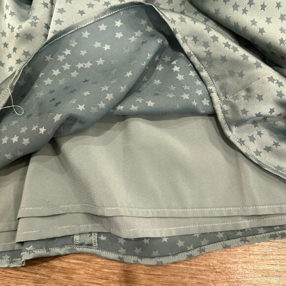 Lovers +‎ Friends Womens Small Sabina Mini Dress Satin Star Blue Green Open Back - Picture 5 of 8